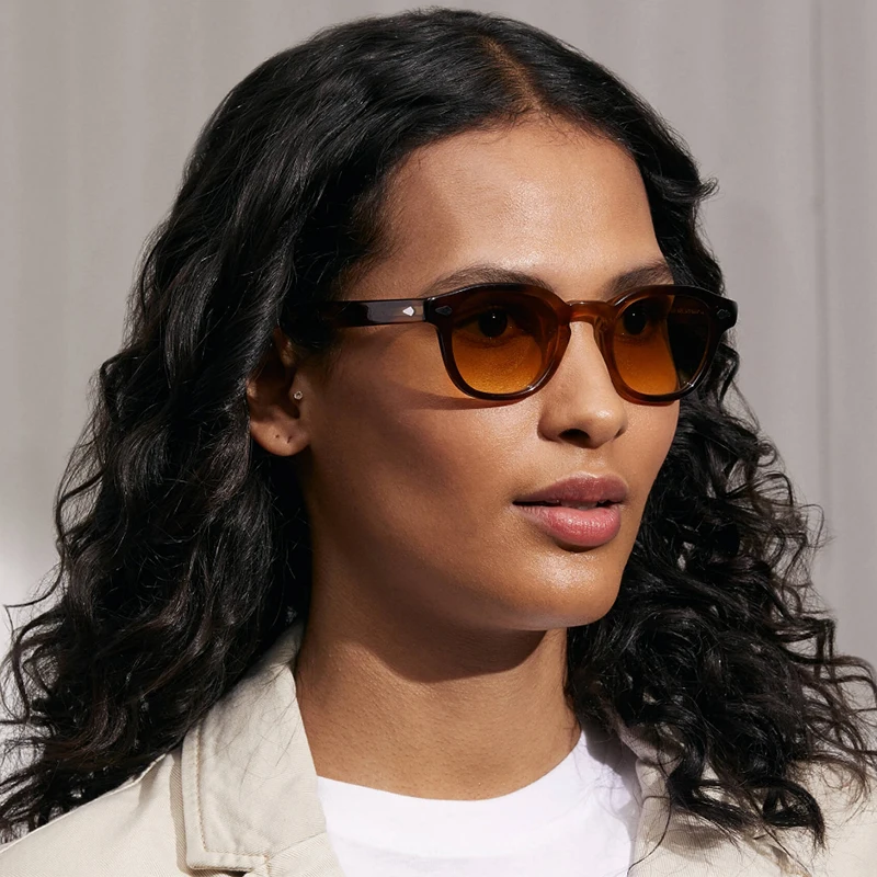 44/46/49size Black Acetate Sunglasses Man Johnny Depp Lemtosh Polarized Glasses Woman Luxury Brand Vintage Fashion Eyeglasses