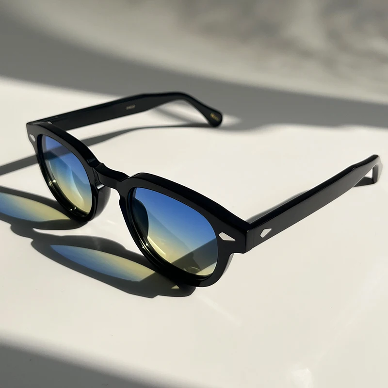 44/46/49size Black Acetate Sunglasses Man Johnny Depp Lemtosh Polarized Glasses Woman Luxury Brand Vintage Fashion Eyeglasses
