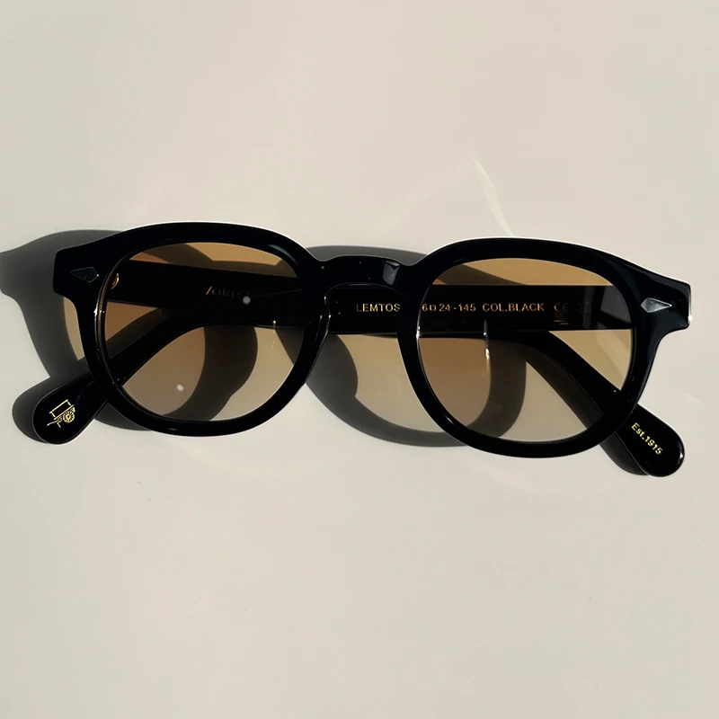 44/46/49size Black Acetate Sunglasses Man Johnny Depp Lemtosh Polarized Glasses Woman Luxury Brand Vintage Fashion Eyeglasses