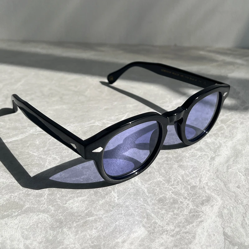 44/46/49size Black Acetate Sunglasses Man Johnny Depp Lemtosh Polarized Glasses Woman Luxury Brand Vintage Fashion Eyeglasses