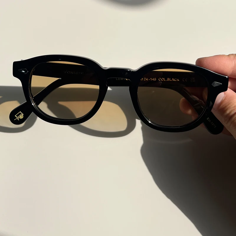 44/46/49size Black Acetate Sunglasses Man Johnny Depp Lemtosh Polarized Glasses Woman Luxury Brand Vintage Fashion Eyeglasses