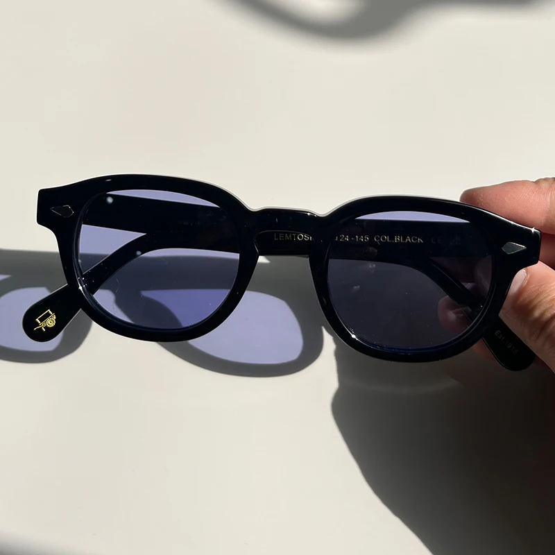 44/46/49size Black Acetate Sunglasses Man Johnny Depp Lemtosh Polarized Glasses Woman Luxury Brand Vintage Fashion Eyeglasses