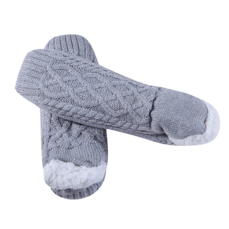 1Pair Thick Warm Sleep Socks Slippers Women Girls Autumn Winter Velvet Home Floor Socks Non Slip Mid Tube Kawaii Cute Socks New