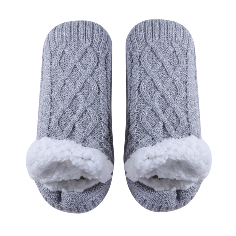 1Pair Thick Warm Sleep Socks Slippers Women Girls Autumn Winter Velvet Home Floor Socks Non Slip Mid Tube Kawaii Cute Socks New