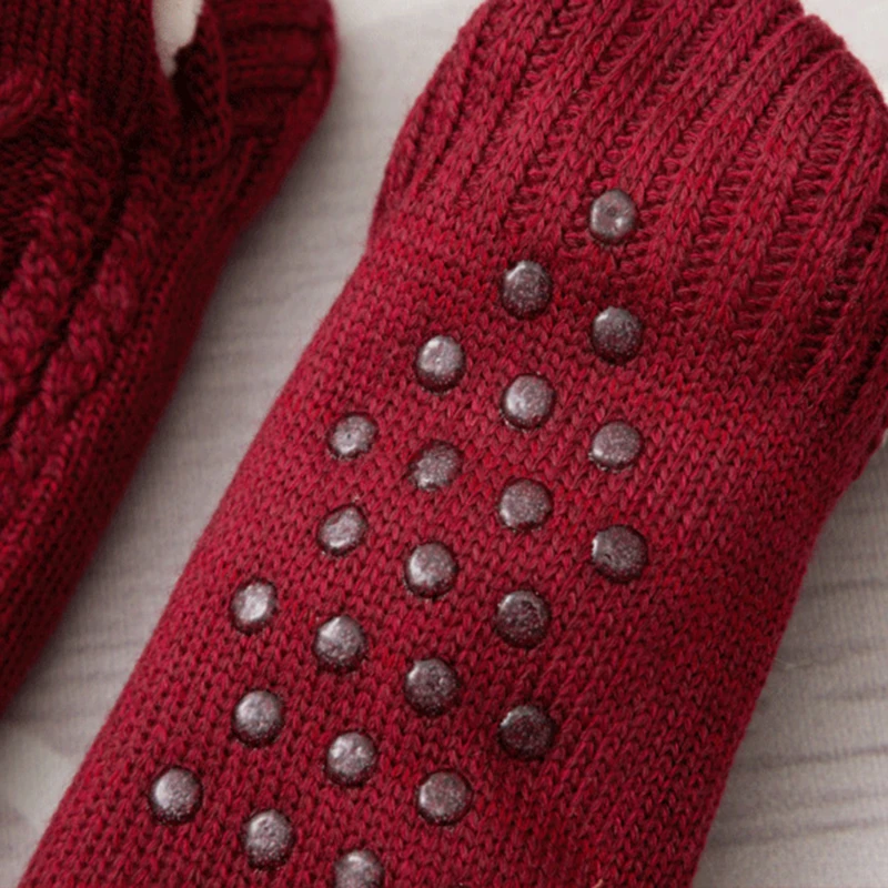 1Pair Thick Warm Sleep Socks Slippers Women Girls Autumn Winter Velvet Home Floor Socks Non Slip Mid Tube Kawaii Cute Socks New