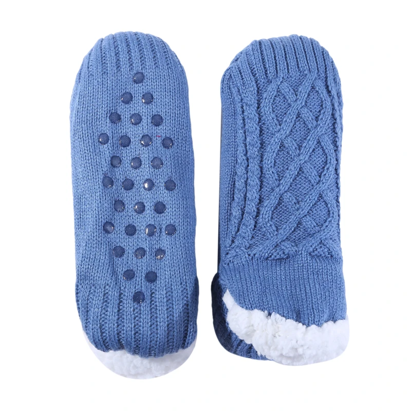 1Pair Thick Warm Sleep Socks Slippers Women Girls Autumn Winter Velvet Home Floor Socks Non Slip Mid Tube Kawaii Cute Socks New