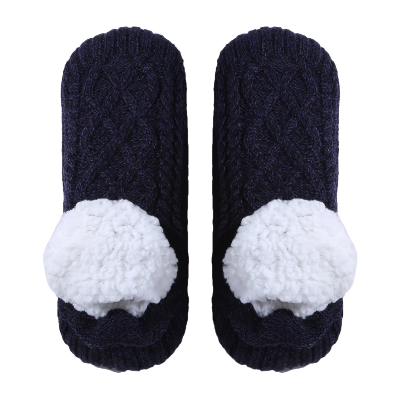 1Pair Thick Warm Sleep Socks Slippers Women Girls Autumn Winter Velvet Home Floor Socks Non Slip Mid Tube Kawaii Cute Socks New