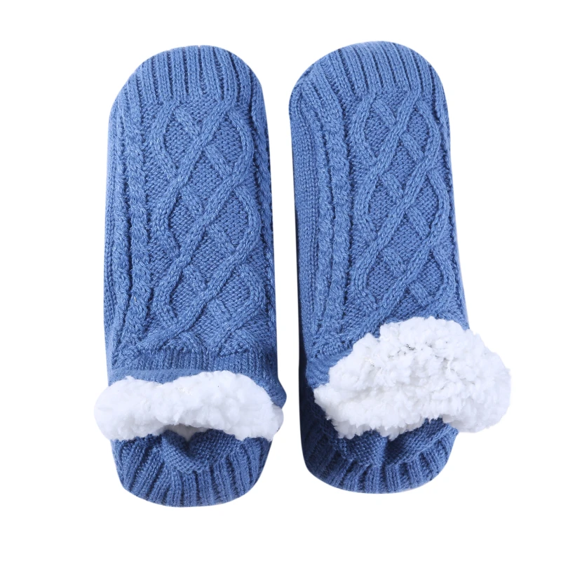 1Pair Thick Warm Sleep Socks Slippers Women Girls Autumn Winter Velvet Home Floor Socks Non Slip Mid Tube Kawaii Cute Socks New
