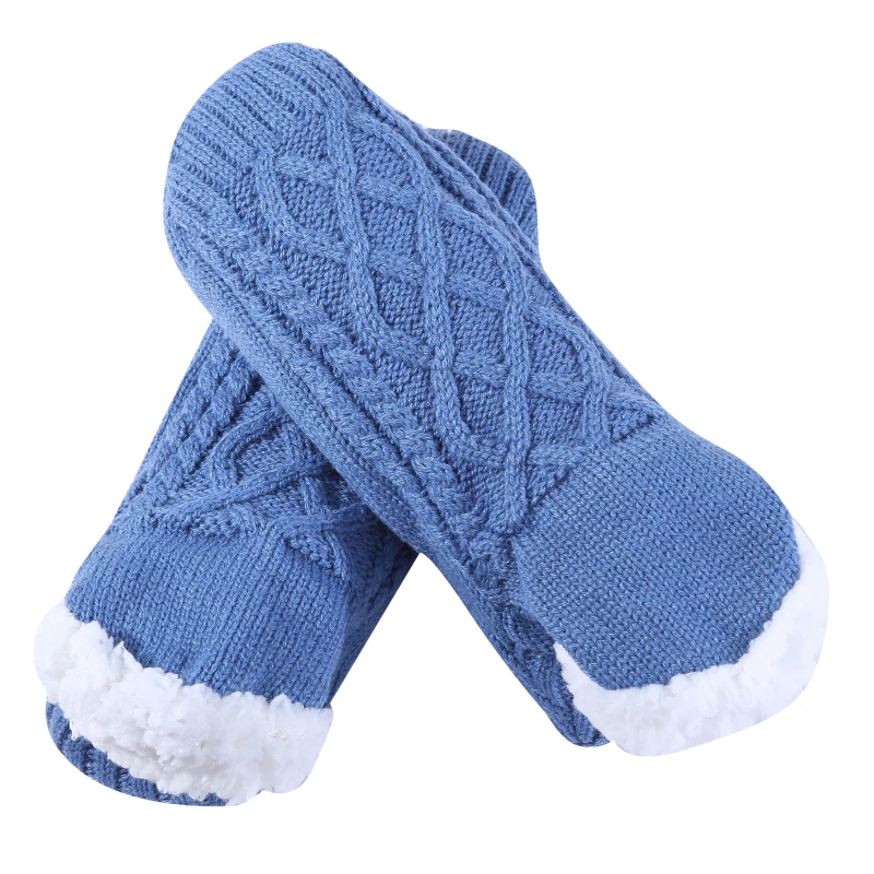 1Pair Thick Warm Sleep Socks Slippers Women Girls Autumn Winter Velvet Home Floor Socks Non Slip Mid Tube Kawaii Cute Socks New