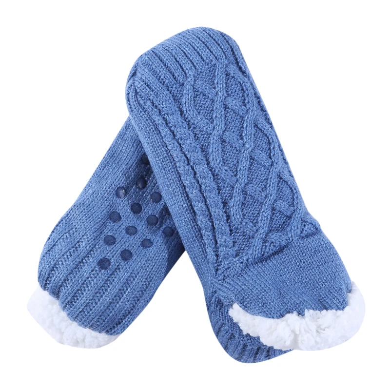 1Pair Thick Warm Sleep Socks Slippers Women Girls Autumn Winter Velvet Home Floor Socks Non Slip Mid Tube Kawaii Cute Socks New