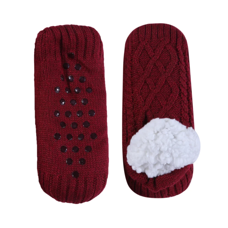 1Pair Thick Warm Sleep Socks Slippers Women Girls Autumn Winter Velvet Home Floor Socks Non Slip Mid Tube Kawaii Cute Socks New