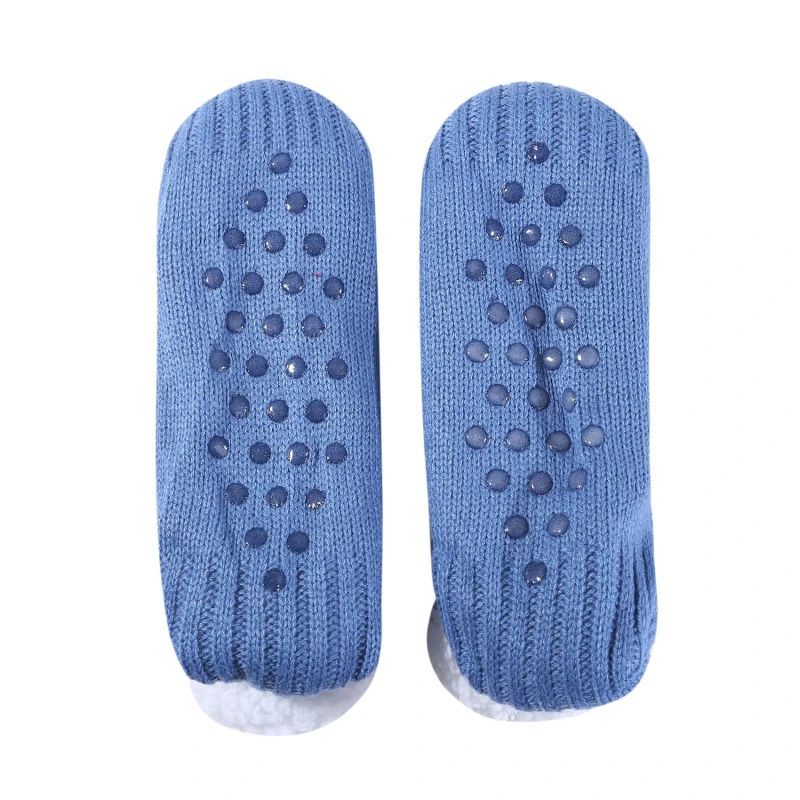1Pair Thick Warm Sleep Socks Slippers Women Girls Autumn Winter Velvet Home Floor Socks Non Slip Mid Tube Kawaii Cute Socks New