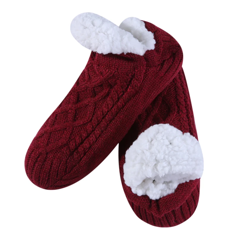 1Pair Thick Warm Sleep Socks Slippers Women Girls Autumn Winter Velvet Home Floor Socks Non Slip Mid Tube Kawaii Cute Socks New