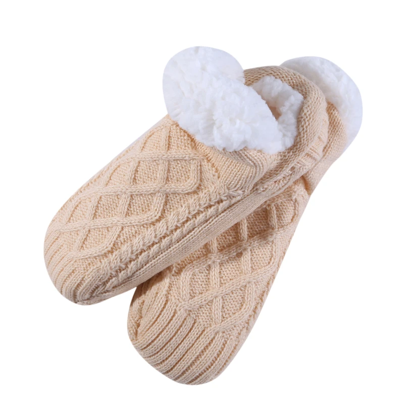 1Pair Thick Warm Sleep Socks Slippers Women Girls Autumn Winter Velvet Home Floor Socks Non Slip Mid Tube Kawaii Cute Socks New