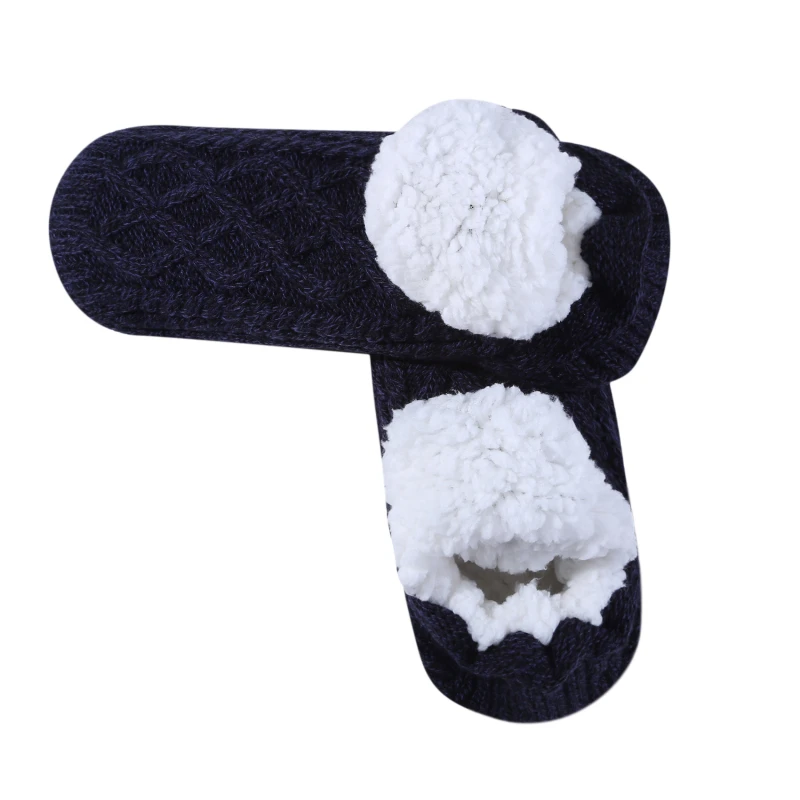 1Pair Thick Warm Sleep Socks Slippers Women Girls Autumn Winter Velvet Home Floor Socks Non Slip Mid Tube Kawaii Cute Socks New