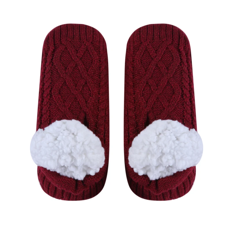 1Pair Thick Warm Sleep Socks Slippers Women Girls Autumn Winter Velvet Home Floor Socks Non Slip Mid Tube Kawaii Cute Socks New