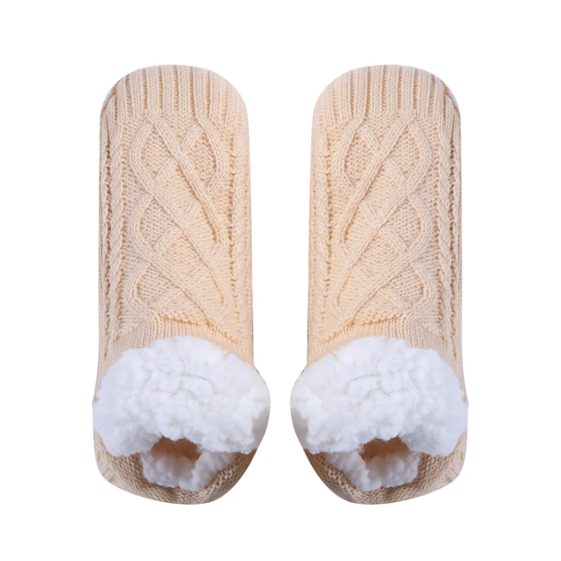 1Pair Thick Warm Sleep Socks Slippers Women Girls Autumn Winter Velvet Home Floor Socks Non Slip Mid Tube Kawaii Cute Socks New
