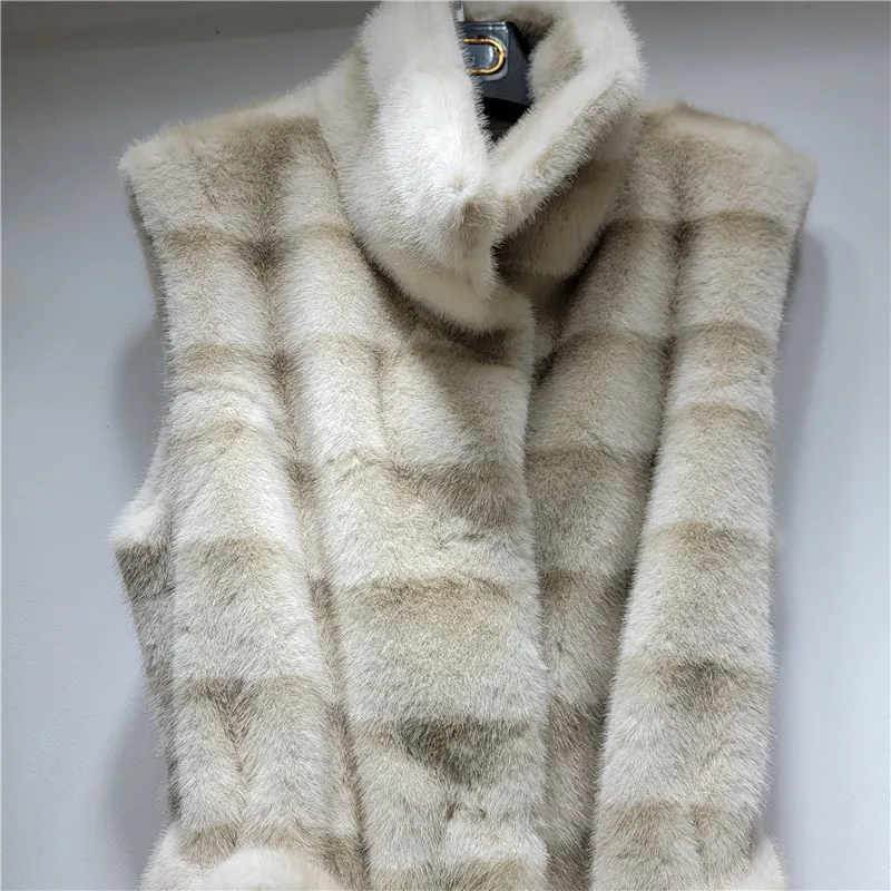 DEAT 2026 Autumn Winter New Warm Faux Mink Fashion Versatile Vest For Women Thickened Fur Sleeveless Coat Female 11A06784