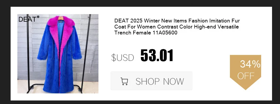 DEAT 2026 Autumn Winter New Warm Faux Mink Fashion Versatile Vest For Women Thickened Fur Sleeveless Coat Female 11A06784