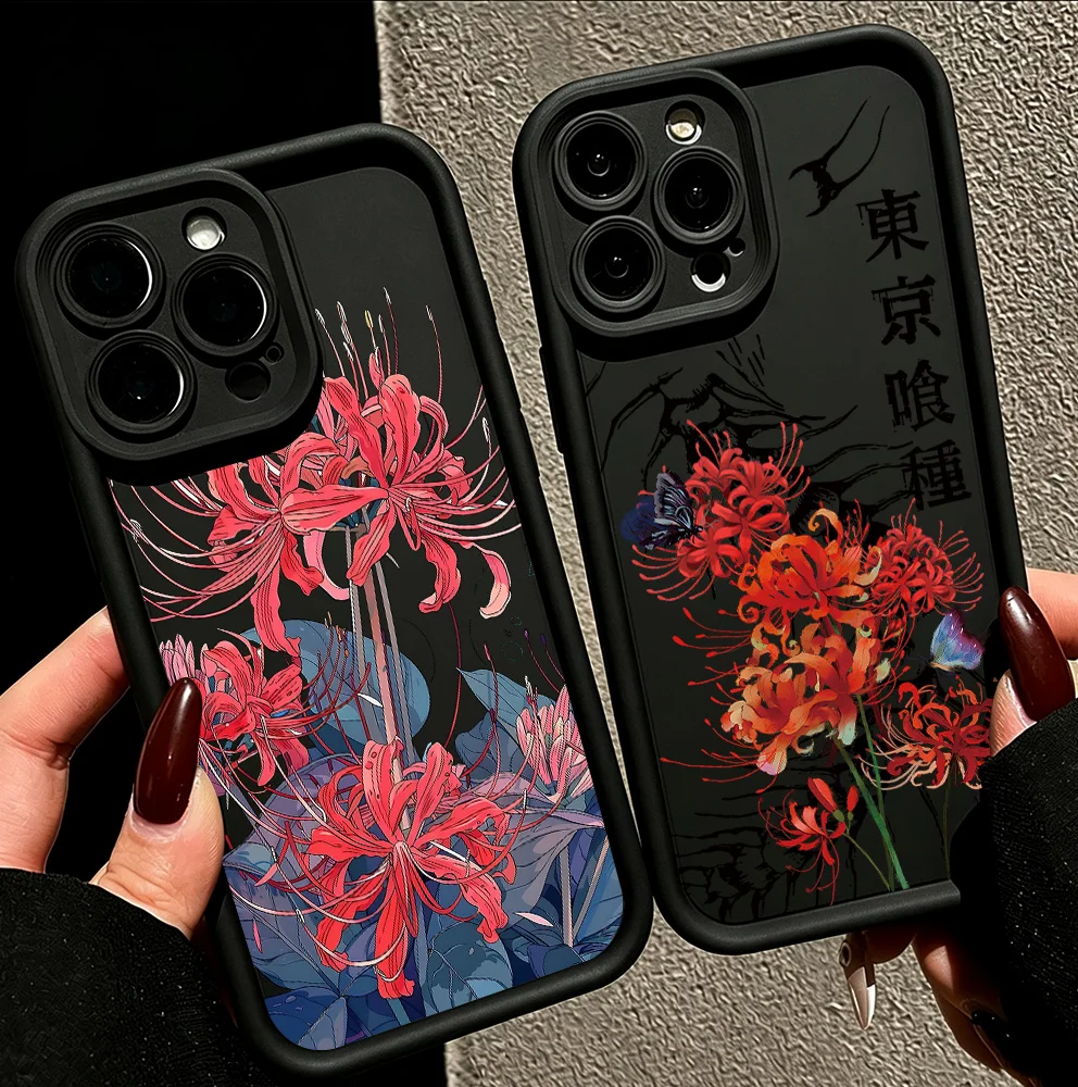 Anime Red Spider Lily T-Tokyo GhoulS Phone Case for iPhone 18 17e 17 16e 16 15 14 13 12 11 Air Pro Max Mini Plus Soft Back Cover