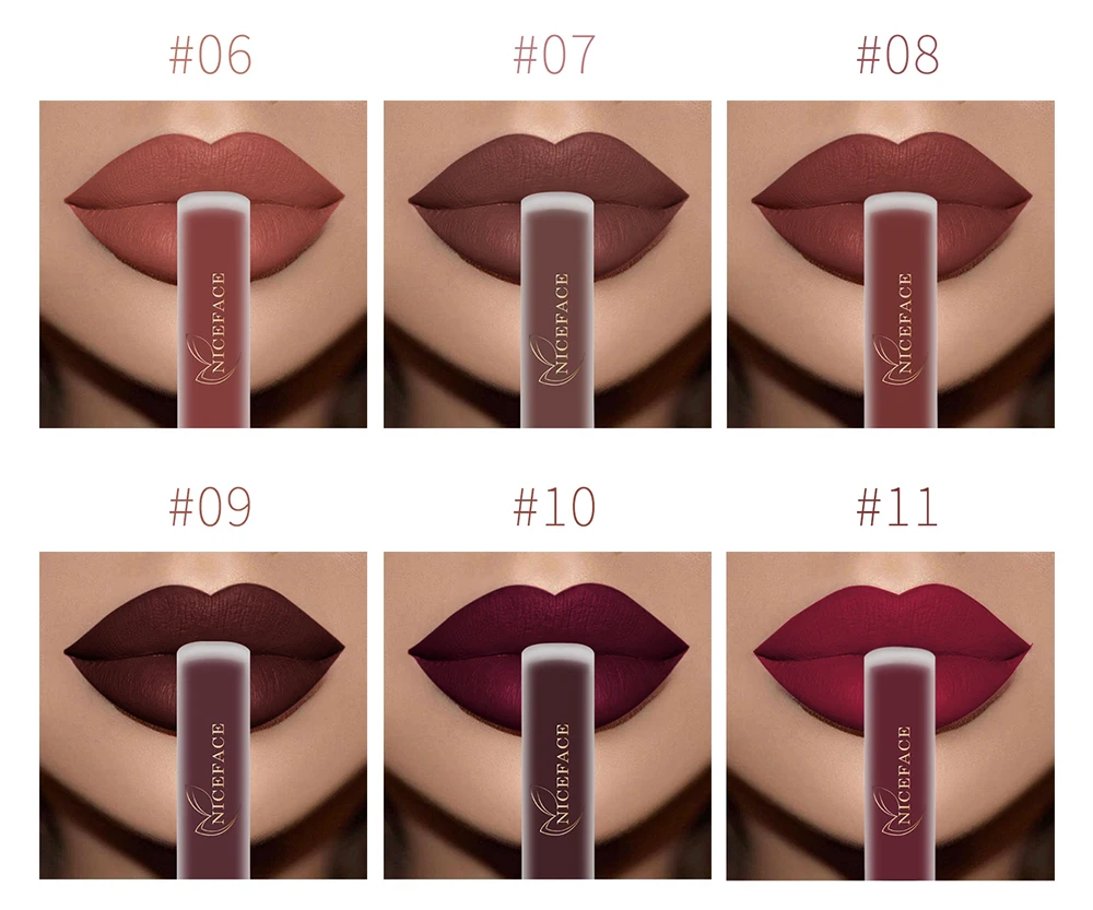 Nude Liquid Lipstick Ultra Matte Velvet Long Lasting Women Beauty Red Nonstick Cup Waterproof Purple Lip Gloss Lips Cosmetics