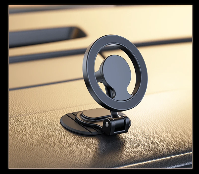Metal Magnetic Car Phone Holder for MagSafe 360° Rotation Foldable Magnet Car Dashboard Cellphone Mount Stand GPS Support