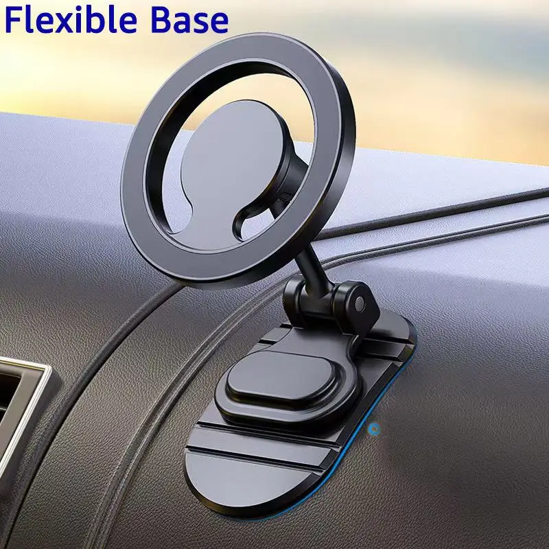 Metal Magnetic Car Phone Holder for MagSafe 360° Rotation Foldable Magnet Car Dashboard Cellphone Mount Stand GPS Support