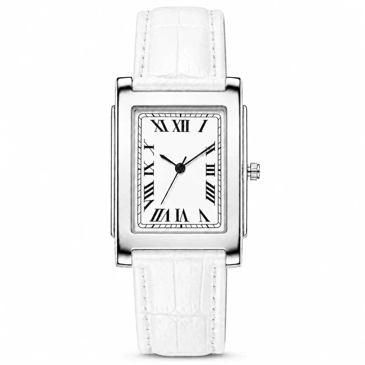 New Men’s Square Quartz Wristwatch Vintage Roman Numeral Dial Leather Band Analog Watch Business Dress Male Watch Orologio Uomo