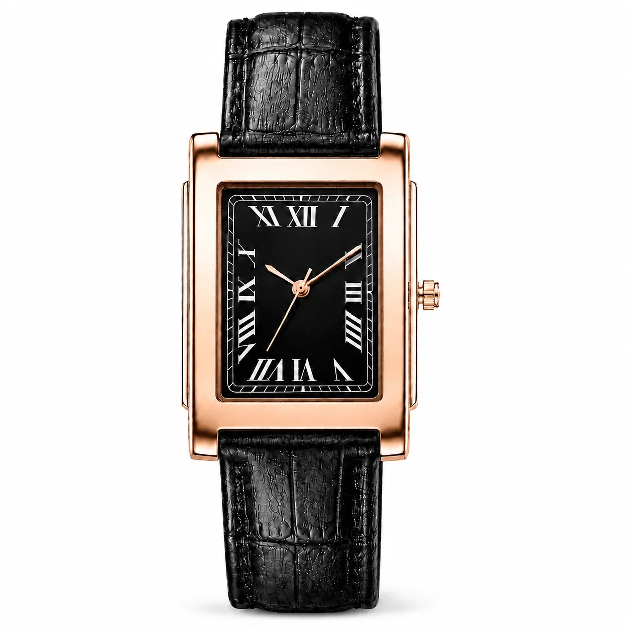 New Men’s Square Quartz Wristwatch Vintage Roman Numeral Dial Leather Band Analog Watch Business Dress Male Watch Orologio Uomo