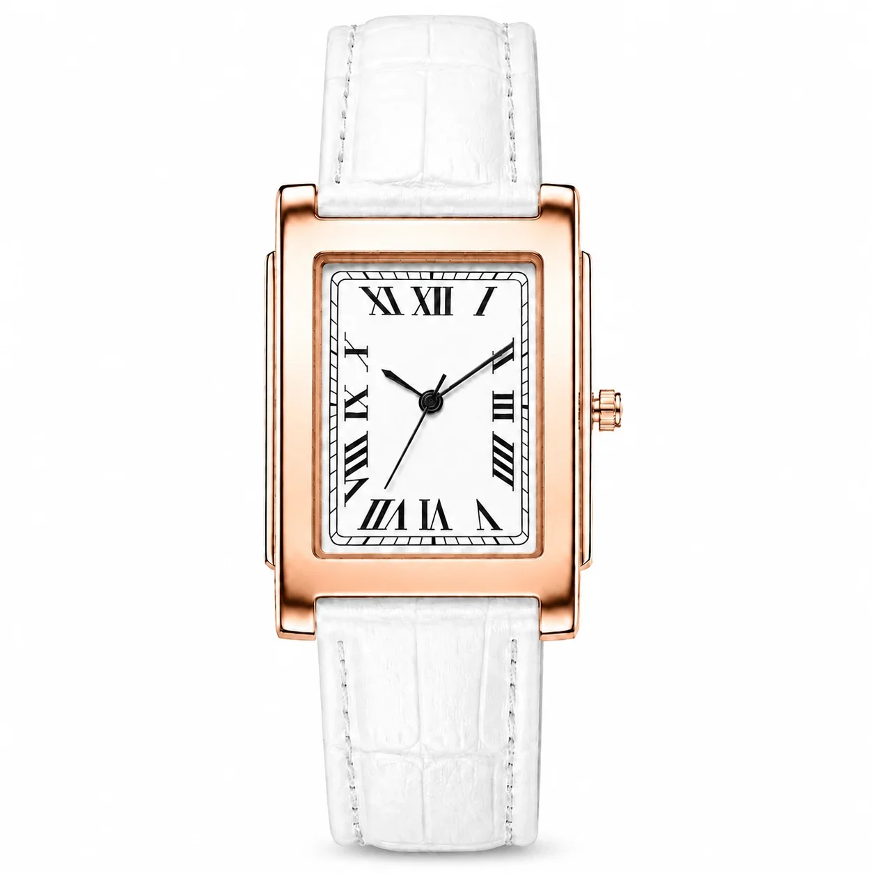New Men’s Square Quartz Wristwatch Vintage Roman Numeral Dial Leather Band Analog Watch Business Dress Male Watch Orologio Uomo
