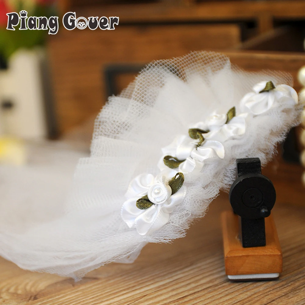 Flower Pet Veil Small Dog Wedding Decoration Bridal Hair Accessories Pets Yarn Cat Bride