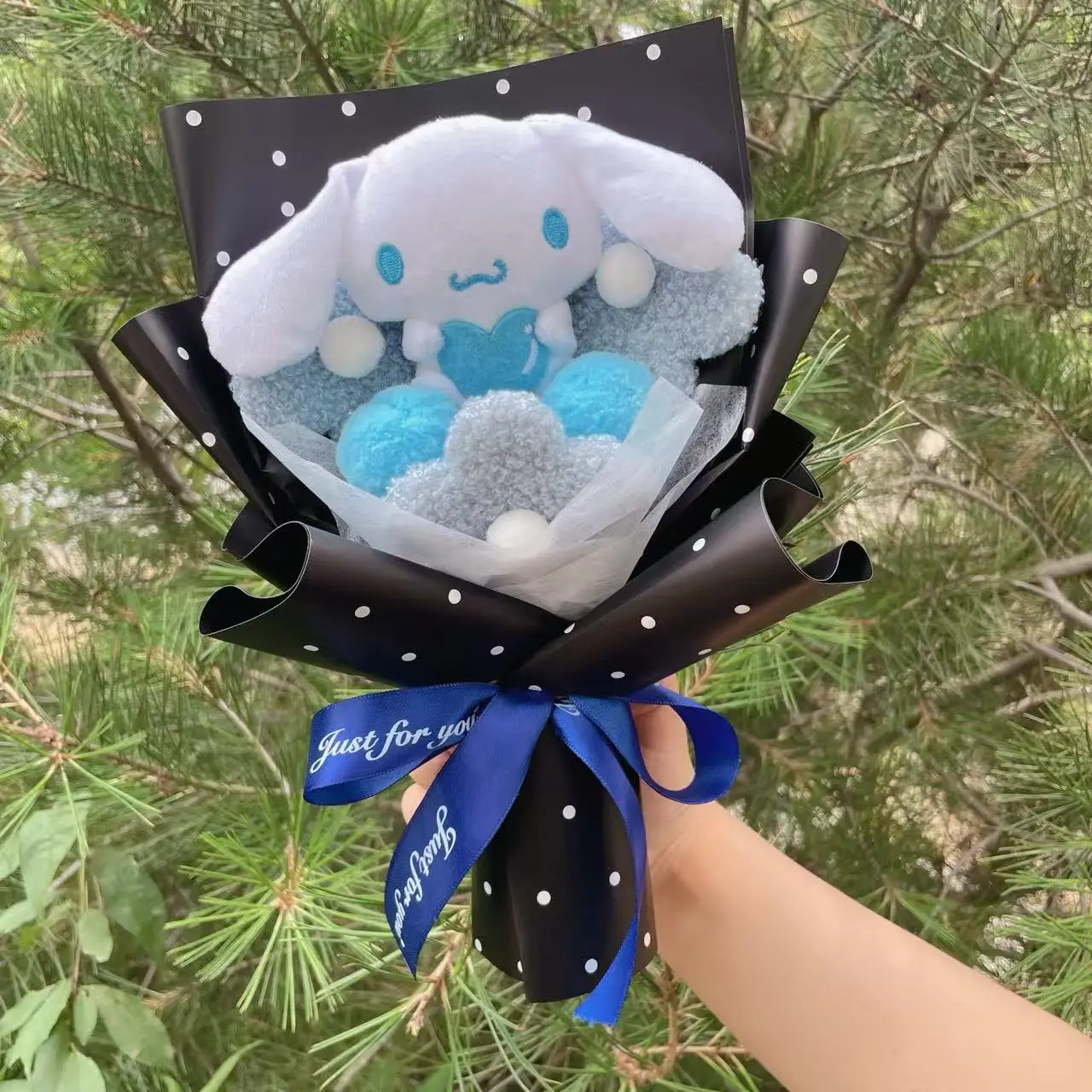 Genuine Melody Kuromi Cinnamoroll Hellokitty Plush Doll Toy Handmade Sanrio Bouquet Valentine's Day Christmas Graduation Gifts