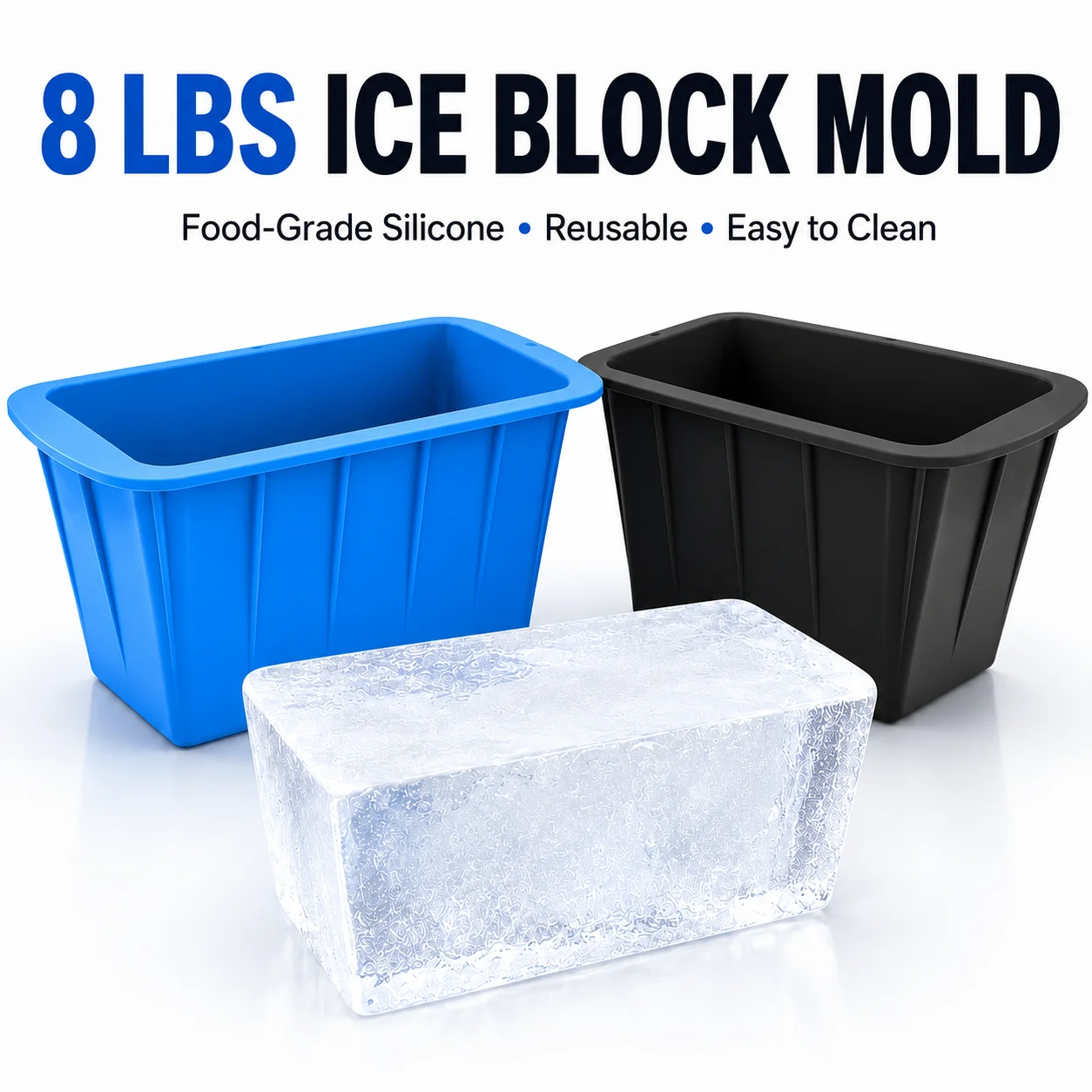 Extra Large Silicone Ice Block Mold Giant Ice Maker For Ice Bath Cold Plunge Tub Accessories And Camping Coolers Chiller