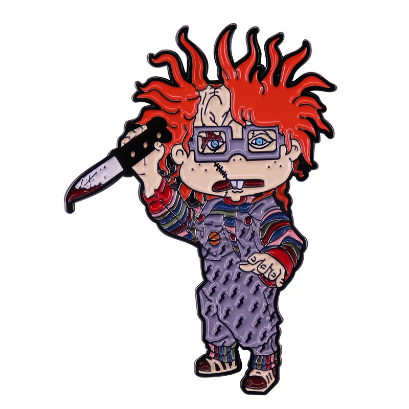 Halloween Horror Movie Anime Enamel Cartoon Pin Lapel Pins for Backpack Brooch for Clothes Accessories Jewelry Gift