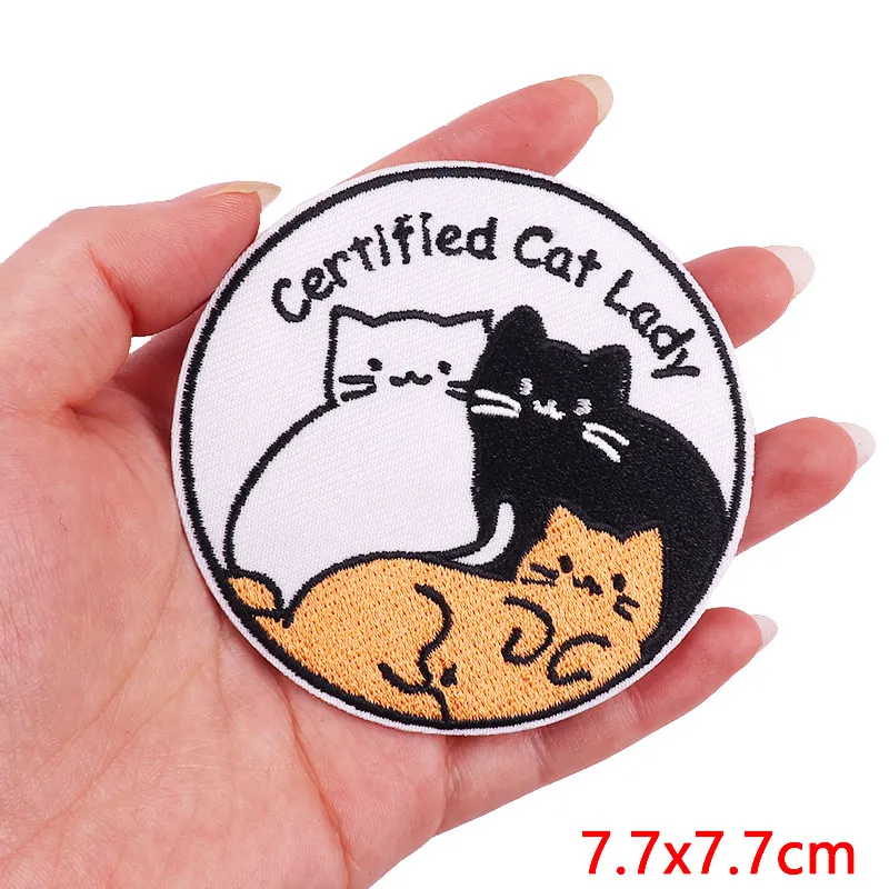 Cartoon Embroidered Patches Iron On Patches For Clothing Thermoadhesive Patches On Clothes DIY Cute Cat Patch Jacket Applique