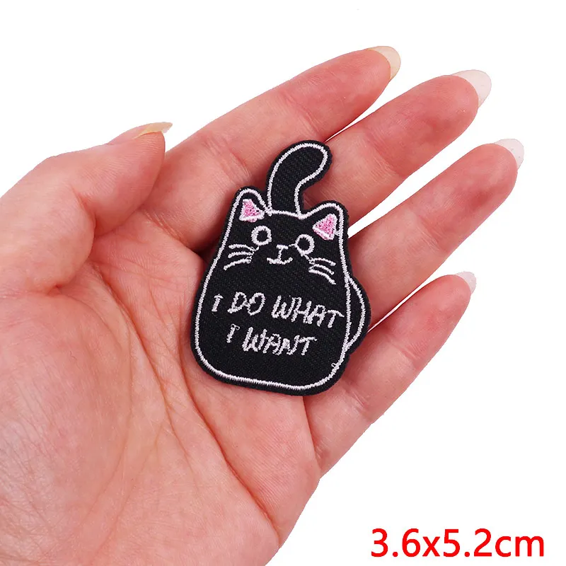 Cartoon Embroidered Patches Iron On Patches For Clothing Thermoadhesive Patches On Clothes DIY Cute Cat Patch Jacket Applique