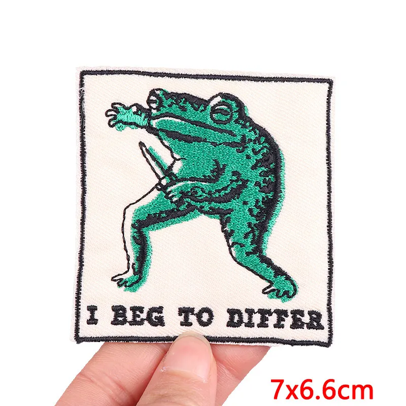 Animal Frog Duck Cat Embroidered Patches For Clothing Thermoadhesive Patches DIY Iron On Patches On Clothes Sticker Jacket Badge
