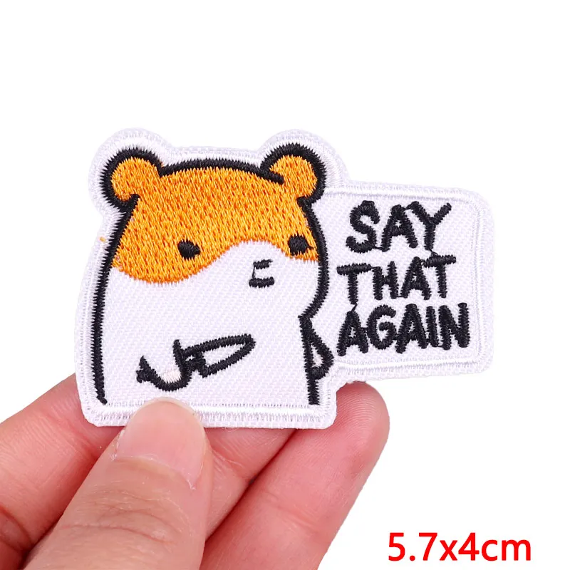 Animal Frog Duck Cat Embroidered Patches For Clothing Thermoadhesive Patches DIY Iron On Patches On Clothes Sticker Jacket Badge