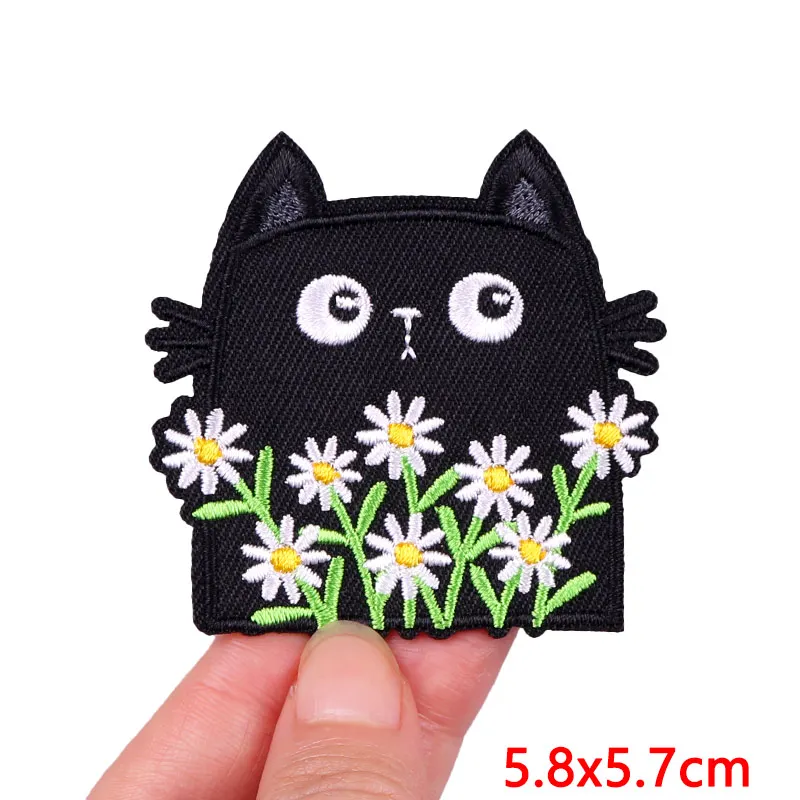 Animal Frog Duck Cat Embroidered Patches For Clothing Thermoadhesive Patches DIY Iron On Patches On Clothes Sticker Jacket Badge