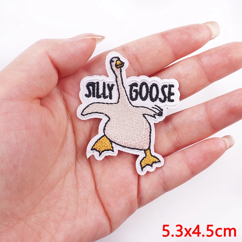 Animal Frog Duck Cat Embroidered Patches For Clothing Thermoadhesive Patches DIY Iron On Patches On Clothes Sticker Jacket Badge