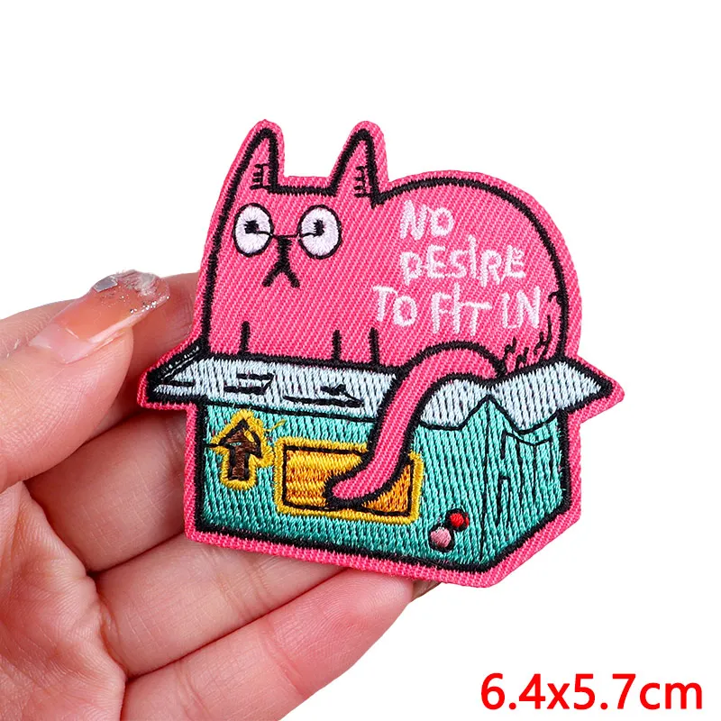 Animal Frog Duck Cat Embroidered Patches For Clothing Thermoadhesive Patches DIY Iron On Patches On Clothes Sticker Jacket Badge