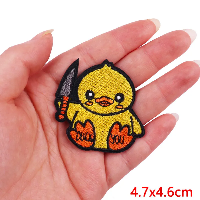 Animal Frog Duck Cat Embroidered Patches For Clothing Thermoadhesive Patches DIY Iron On Patches On Clothes Sticker Jacket Badge