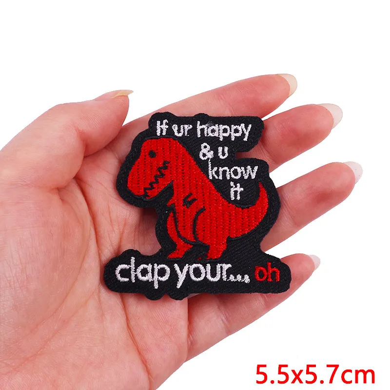 Animal Frog Duck Cat Embroidered Patches For Clothing Thermoadhesive Patches DIY Iron On Patches On Clothes Sticker Jacket Badge