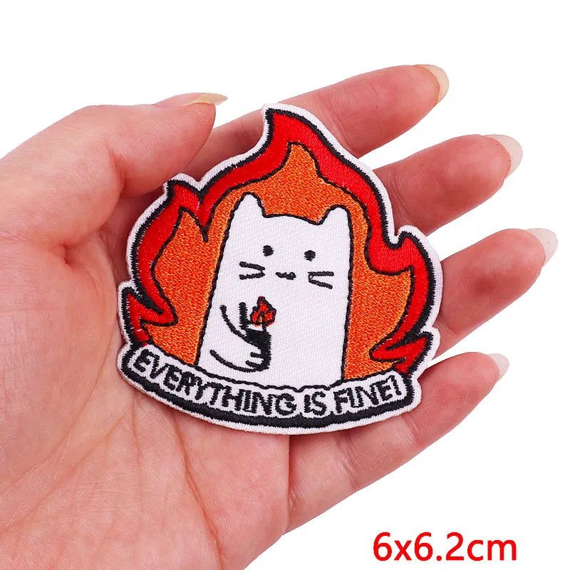 Animal Frog Duck Cat Embroidered Patches For Clothing Thermoadhesive Patches DIY Iron On Patches On Clothes Sticker Jacket Badge