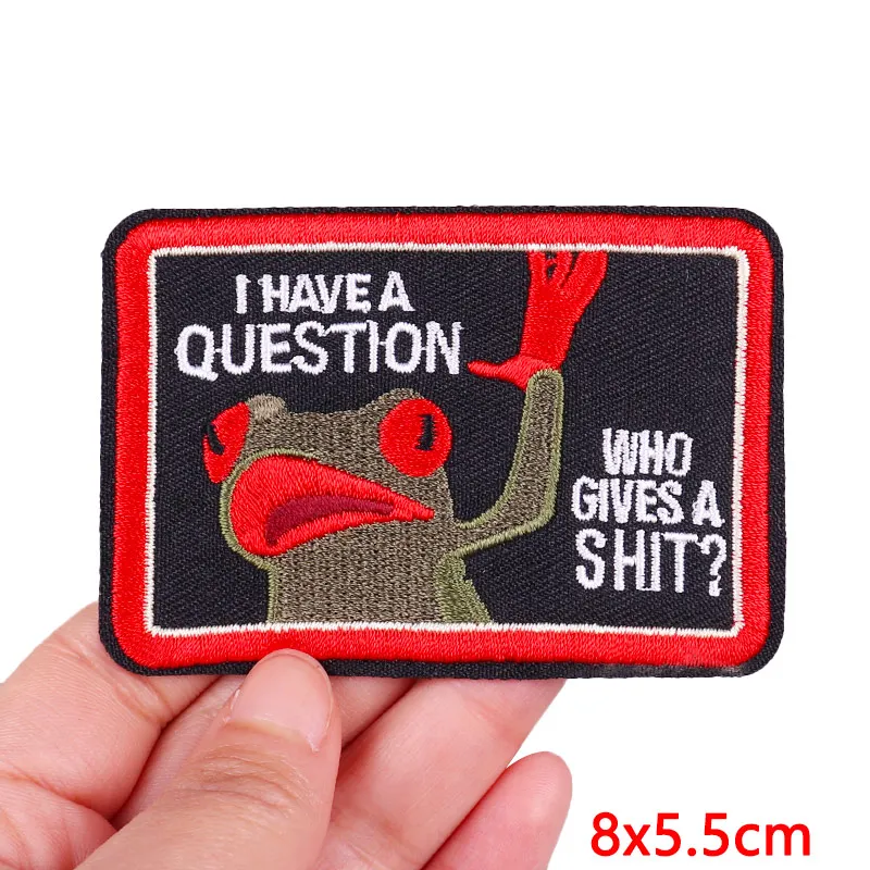 Animal Frog Duck Cat Embroidered Patches For Clothing Thermoadhesive Patches DIY Iron On Patches On Clothes Sticker Jacket Badge
