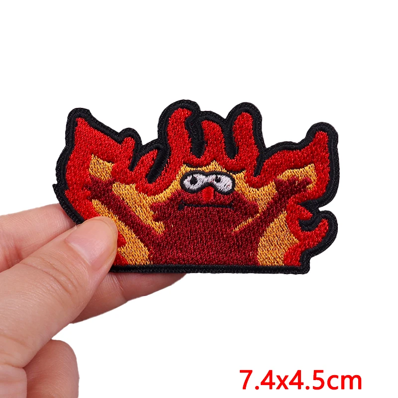 Animal Frog Duck Cat Embroidered Patches For Clothing Thermoadhesive Patches DIY Iron On Patches On Clothes Sticker Jacket Badge