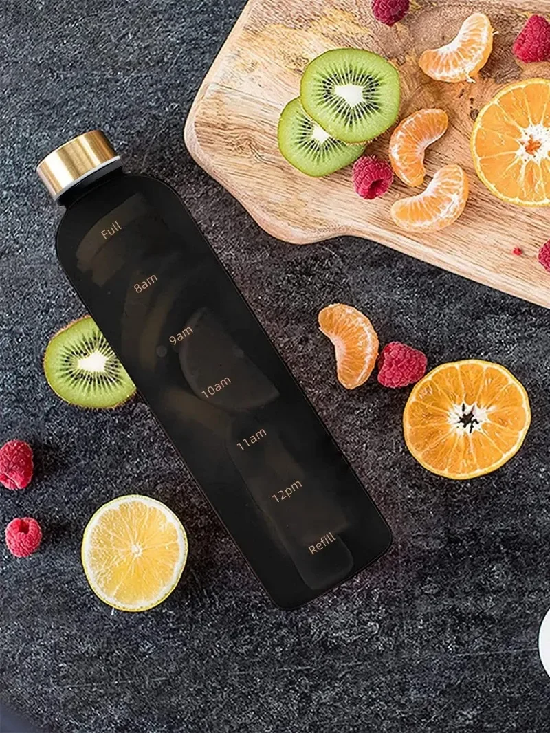 1 Liters Water Bottle Motivational Drinking Bottle Sports Water Bottles With Time Marker Stickers Portable Reusable Plastic Cups