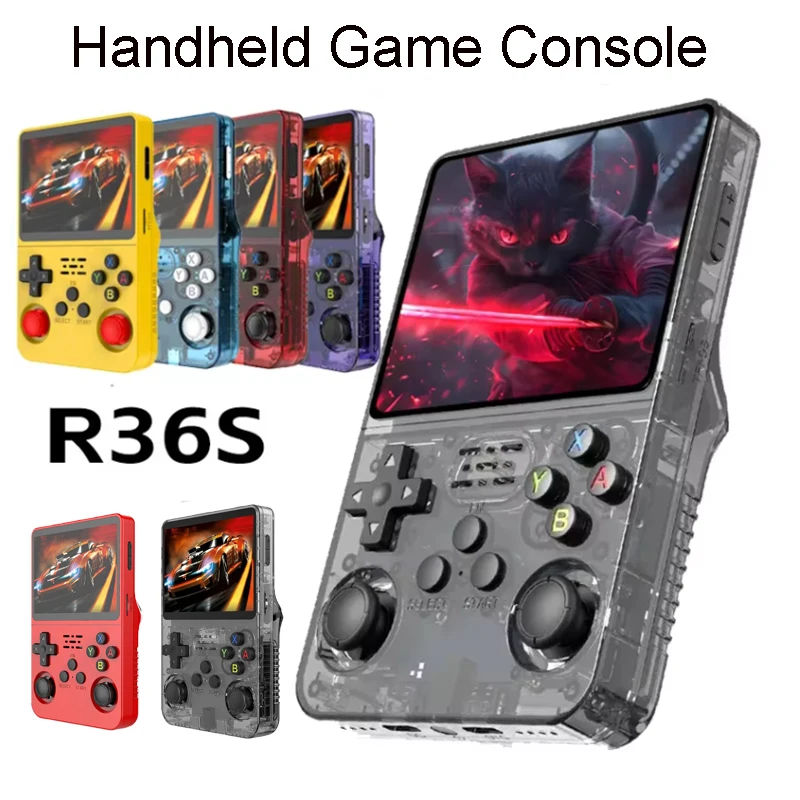 R36S Retro Handheld Game Console Linux System 3.5 Inch IPS Screen Portable Pocket Video Player 64GB/128GB Storage Kid Boy Gifts
