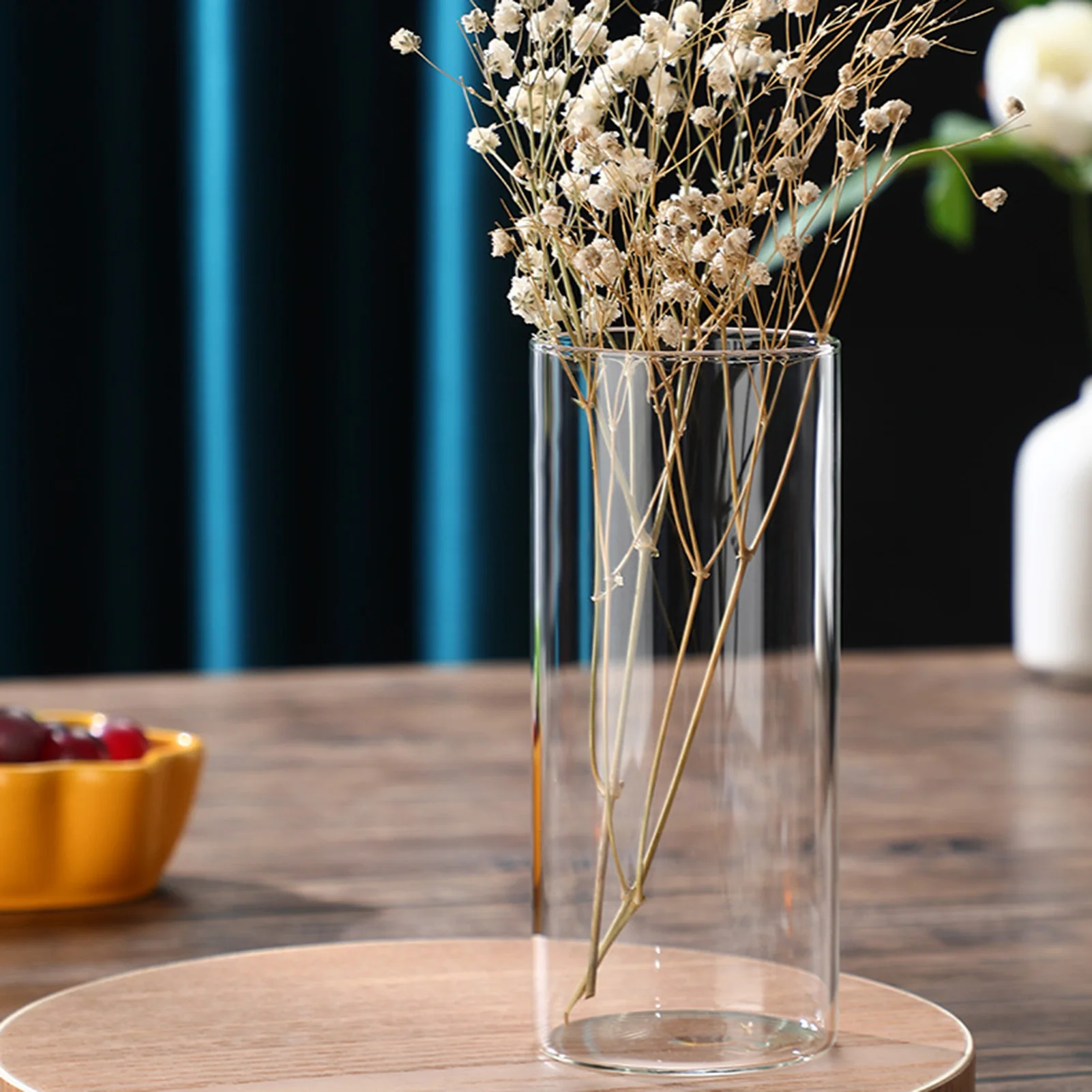 New Transparent Glass Hydroponic Vase Modern Cylinder Flower Centerpiece Clear Vases Use for Floral Wedding Home Decoration