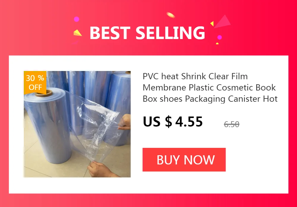 PVC heat Shrink Clear Film Membrane Plastic Cosmetic Book Box shoes Packaging Canister Hot Shrinkable tube Transparent cylinder